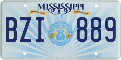 MS license plate BZI889