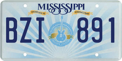 MS license plate BZI891