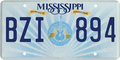 MS license plate BZI894
