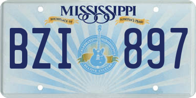 MS license plate BZI897