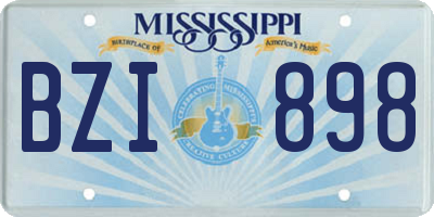 MS license plate BZI898