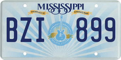 MS license plate BZI899