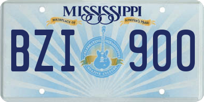 MS license plate BZI900