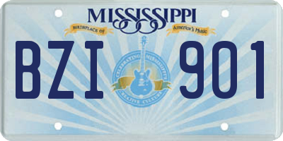 MS license plate BZI901