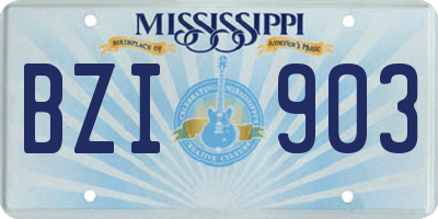 MS license plate BZI903