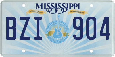 MS license plate BZI904