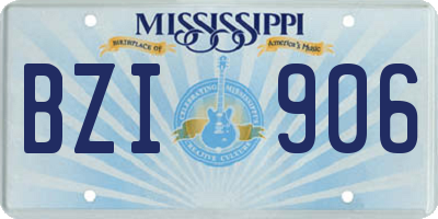 MS license plate BZI906
