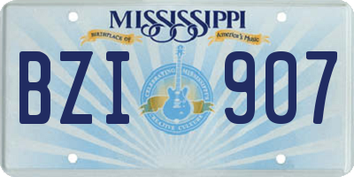 MS license plate BZI907