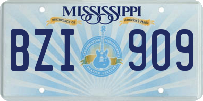 MS license plate BZI909