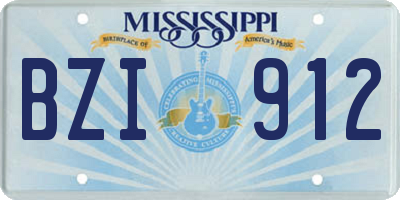 MS license plate BZI912
