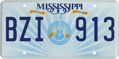 MS license plate BZI913