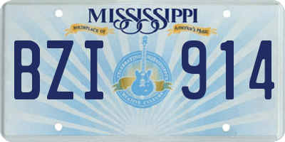 MS license plate BZI914