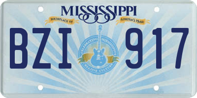MS license plate BZI917