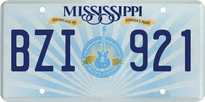 MS license plate BZI921