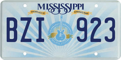 MS license plate BZI923
