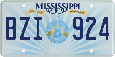 MS license plate BZI924