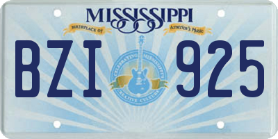 MS license plate BZI925