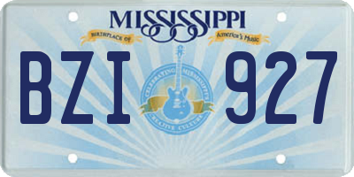 MS license plate BZI927