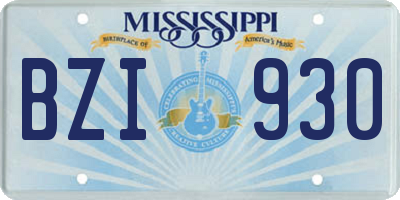 MS license plate BZI930