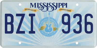 MS license plate BZI936
