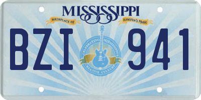 MS license plate BZI941