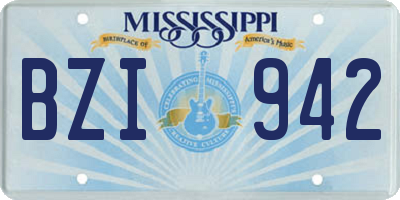 MS license plate BZI942
