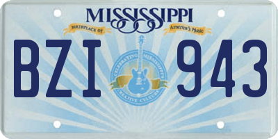 MS license plate BZI943