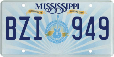 MS license plate BZI949