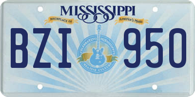 MS license plate BZI950