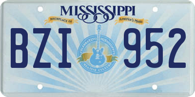 MS license plate BZI952