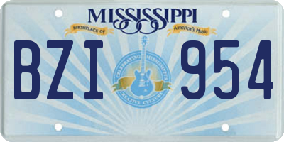 MS license plate BZI954