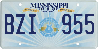 MS license plate BZI955