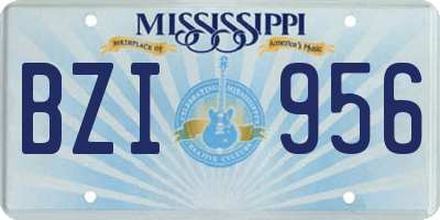 MS license plate BZI956