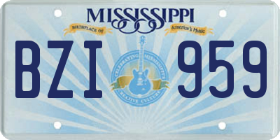 MS license plate BZI959