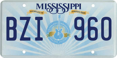 MS license plate BZI960