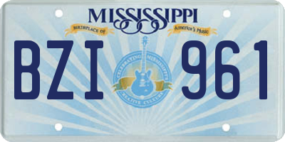 MS license plate BZI961