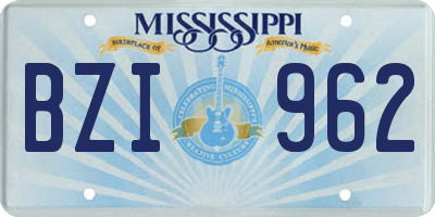 MS license plate BZI962