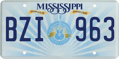 MS license plate BZI963