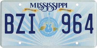 MS license plate BZI964