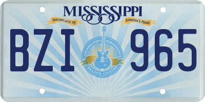 MS license plate BZI965