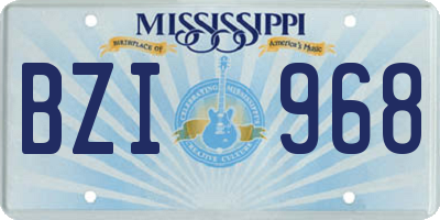 MS license plate BZI968
