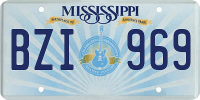 MS license plate BZI969