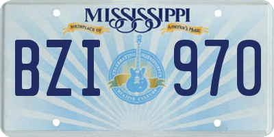 MS license plate BZI970