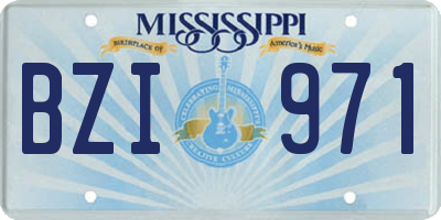 MS license plate BZI971