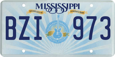 MS license plate BZI973