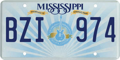 MS license plate BZI974