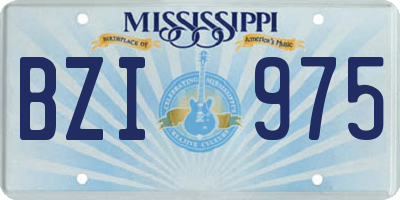 MS license plate BZI975