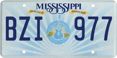MS license plate BZI977