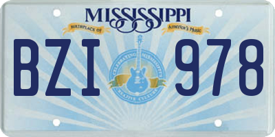 MS license plate BZI978