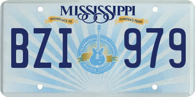 MS license plate BZI979